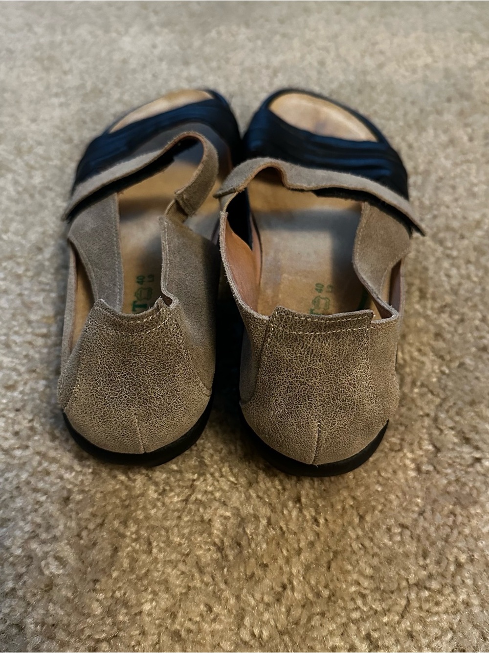 Naot Papaki 11125-NNM Sandal Women's 9-9.5 40 Speckled Beige Soft Black Leather - Picture 3 of 8